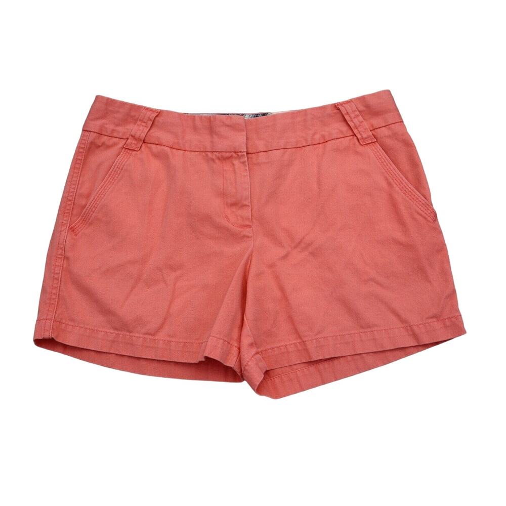 JCrew Short Womens 8 Pink Flat Front High Rise Pockets Medium Wash Chino